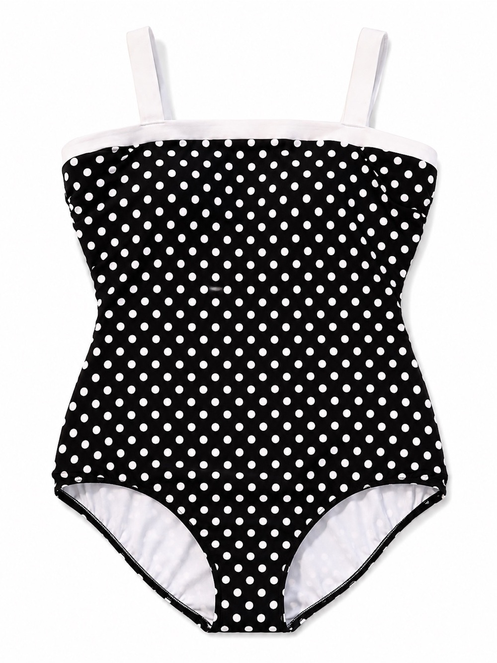 INC Black White Polka Dot One Piece Swimsuit Plus Size 22W NWT